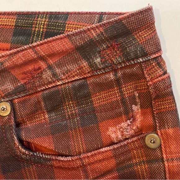 R13 Kate Plaid Mid-Rise Ankle Skinny Jeans Size 27 - Picture 7 of 9